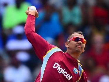 Sunil Narine spins it for the Windies